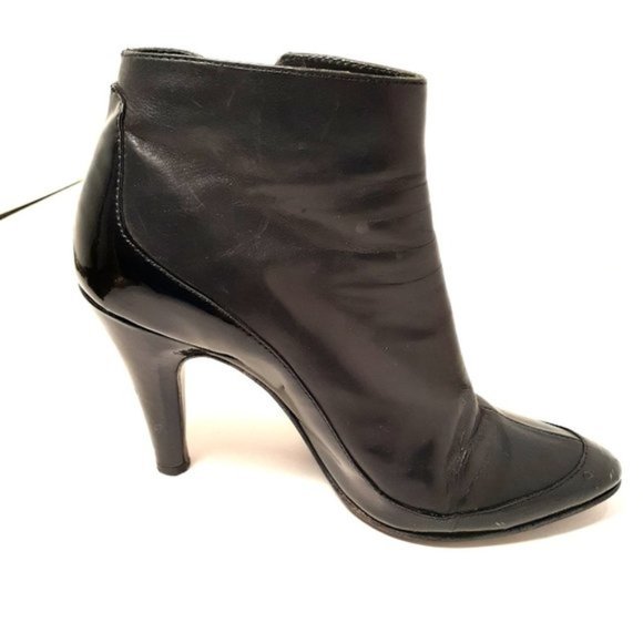 Modern Vintage patent soft leather booties boots zipper Sz 7 EU 37 - Picture 2 of 8